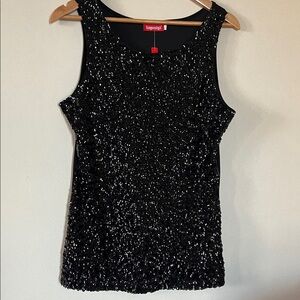 Black Sequin Tank Top